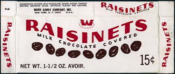 A rare box of Raisinets circa 1960