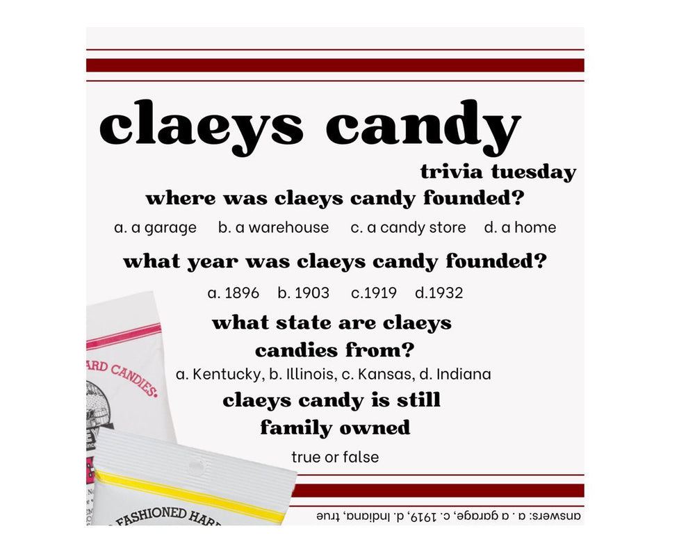 Let's Learn about Claey's Candy on Trivia Tuesday!