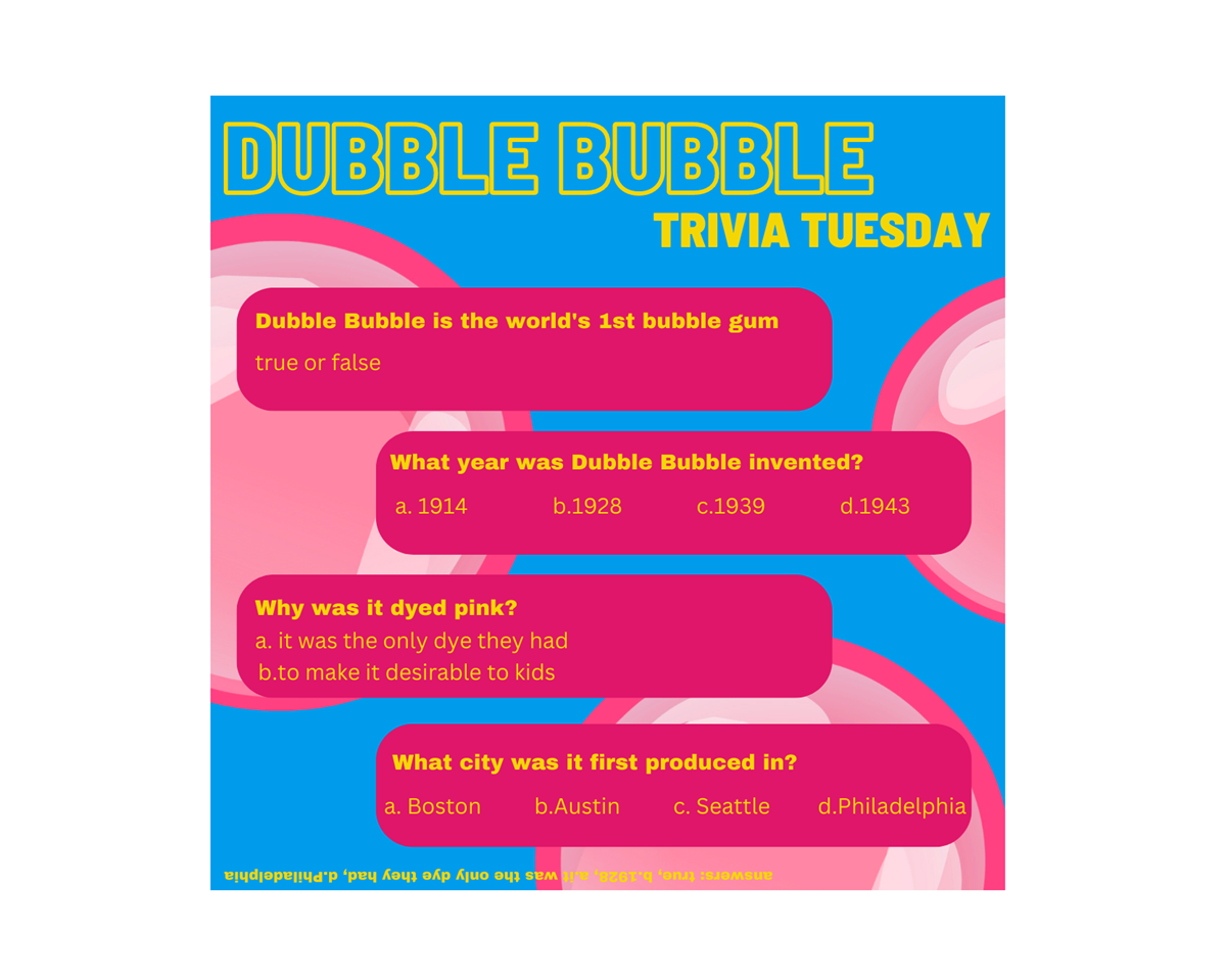 Let's Blow Dubble Bubble(s) on Trivia Tuesday!