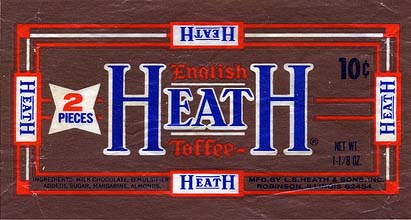 A vintage Heath Bar Advertisement from the 1960's