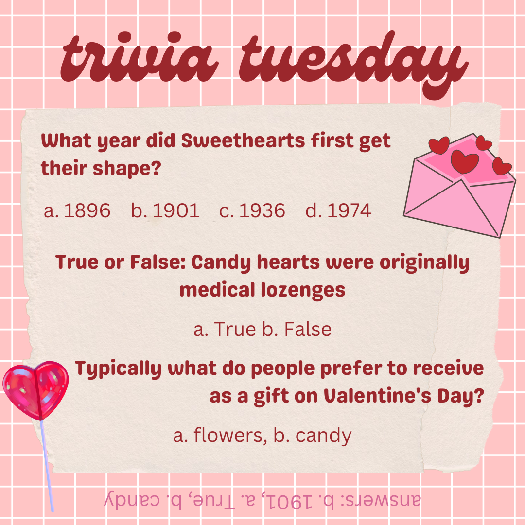 Today's Trivia Tuesday is devoted to a Candy Lovers Favorite Holiday - VALENTINE'S DAY!