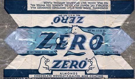 Vintage Zero Candy Bar Wrapper|Vintage Zero Bar Wrapper