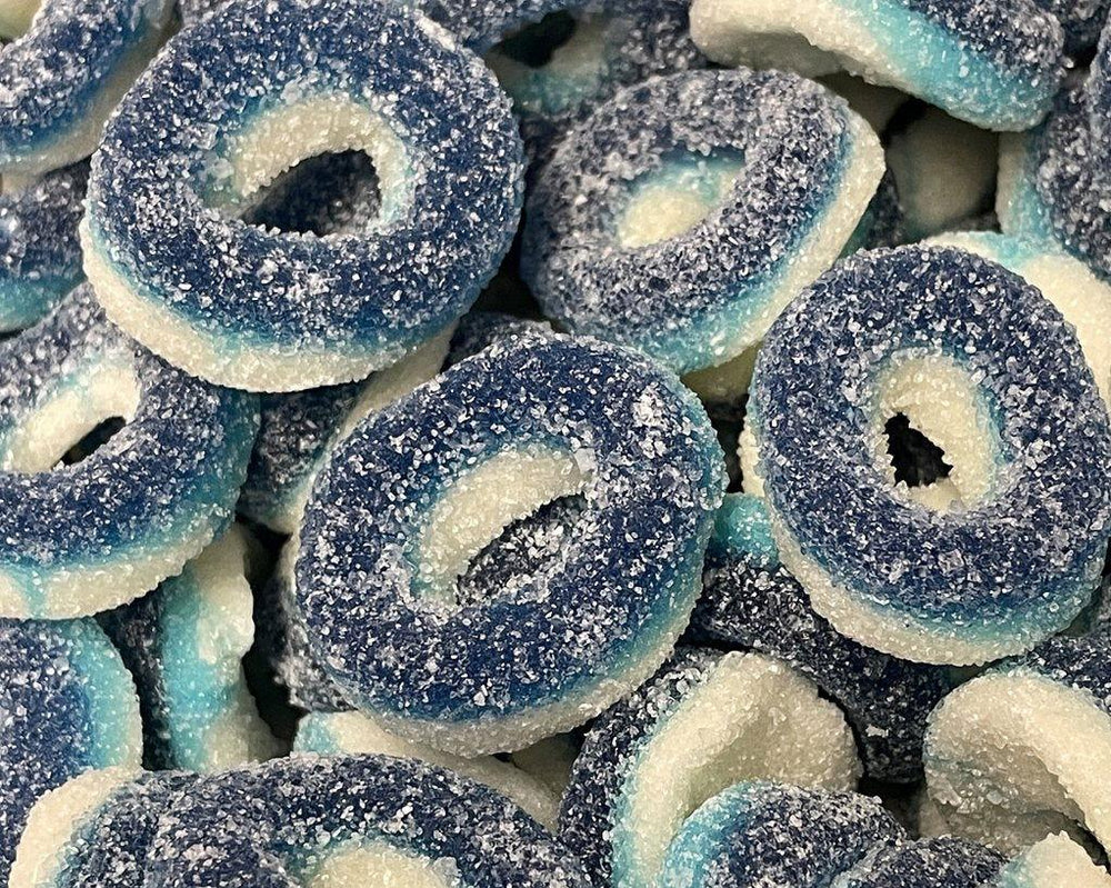 Blue Raspberry Gummi Rings - CandyFavorites