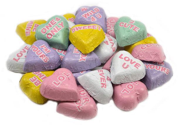 Chocolate Conversation Hearts - CandyFavorites