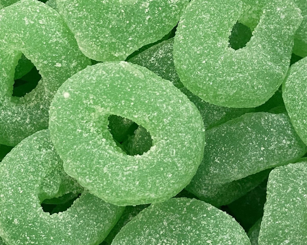 Green Spearmint Jelly Rings - CandyFavorites