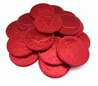 Red Wrapped Chocolate Coins - CandyFavorites