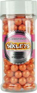 Shimmer Orange Sixlets Jars - CandyFavorites