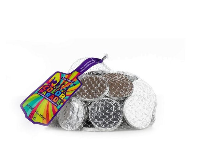 Silver Wrapped Chocolate Coins - CandyFavorites