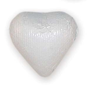 White Foil Chocolate Hearts - CandyFavorites