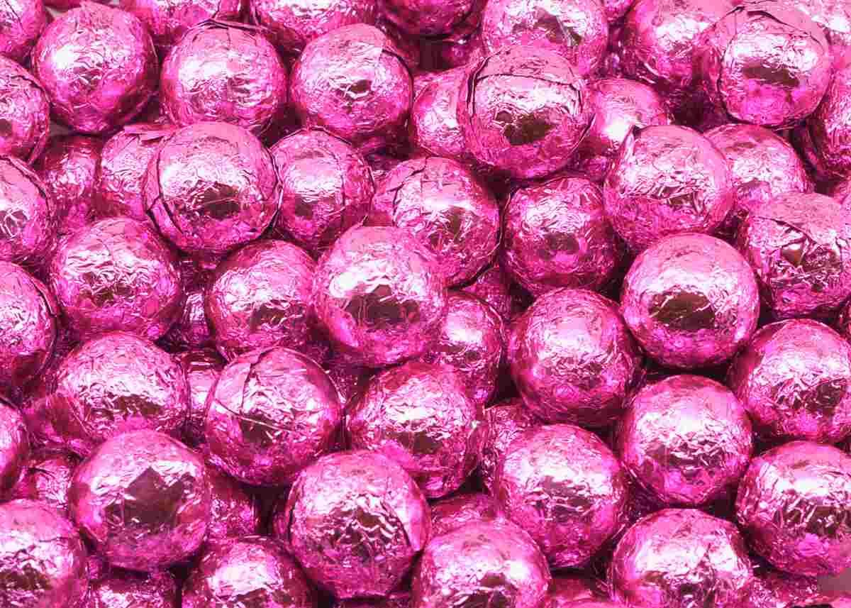 Wrapped Pink Chocolate Balls - CandyFavorites