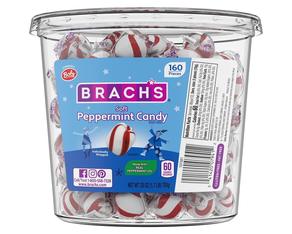 Brach's Wrapped Soft Peppermint Puffs Tubs