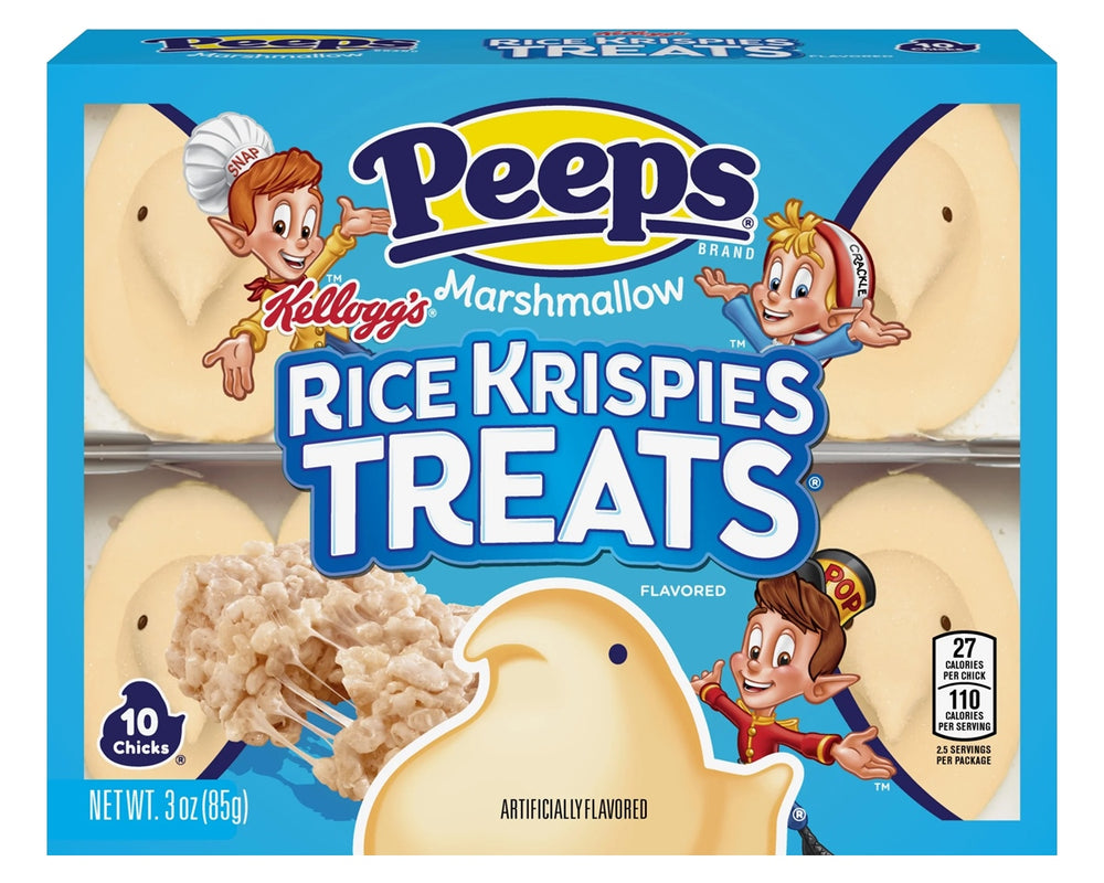 Marshmallow Peeps Rice Krispies Treats Flavored Chicks 10 Count Tray