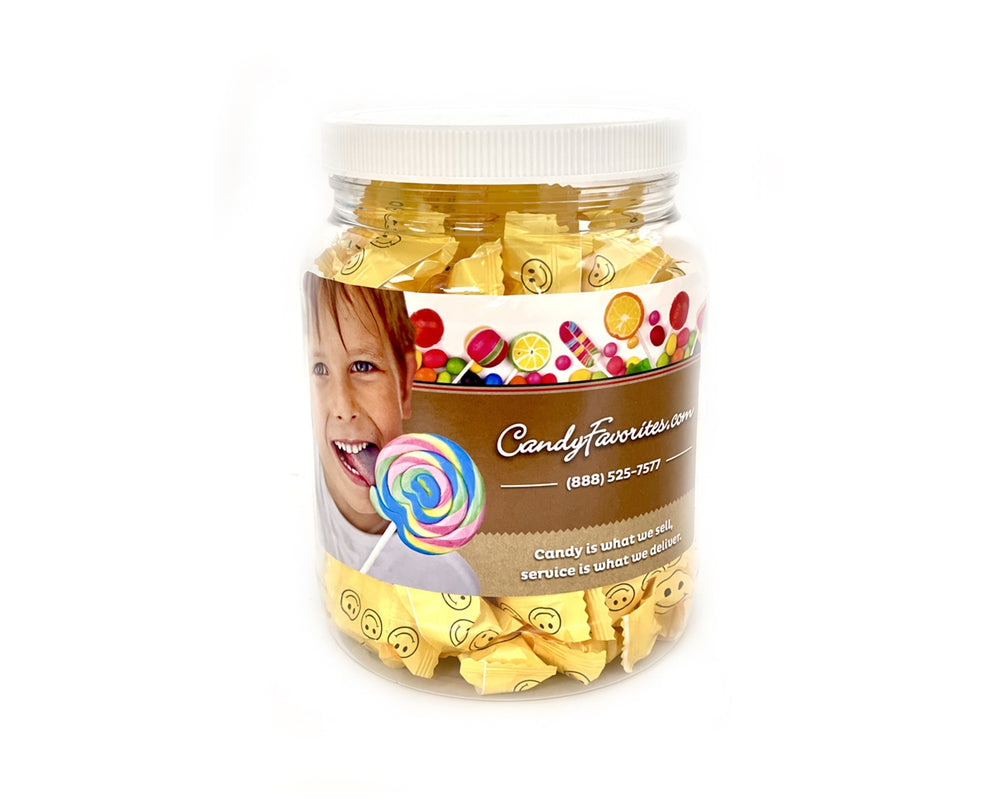 Individually Wrapped Smiley Face Buttermints Gift Jar